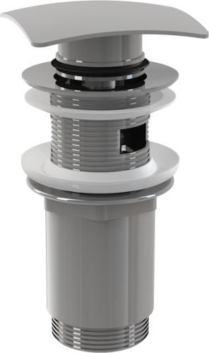 Выпуск Alcaplast  5/4", для раковины, механизм click/clack, с квадратной заглушкой, цельнометаллический A393 Выпуск Alcaplast  5/4", для раковины, механизм click/clack, с квадратной заглушкой, цельнометаллический A393