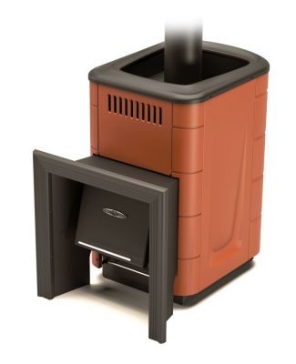 Банная печь газодровяная Оранж Блю Carbon терракота