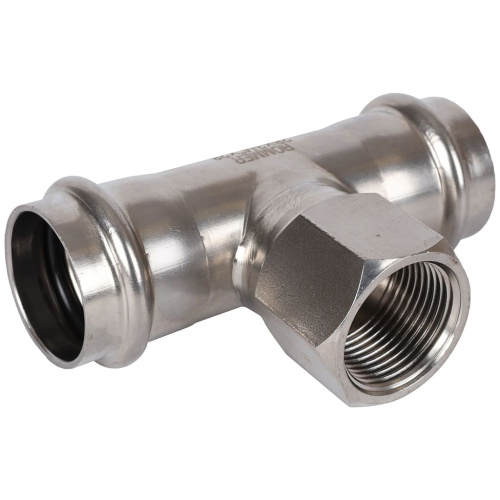 Тройник с резьбой ВПр-ВР 28x3/4"x28 пресс, нержавеющая сталь Rommer Тройник с резьбой ВПр-ВР 28x3/4"x28 пресс, нержавеющая сталь Rommer