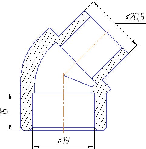 Угольник 90° ВН Kalde 20x45 полипропилен 3212-elt-200045
