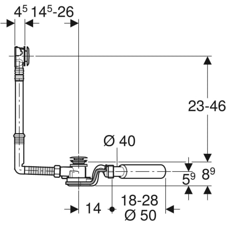 Слив-перелив для ванны Geberit с системой нажатия PushControl, d52, длина 26 см, с декоративным комплектом и соединительным коленом 150.755.21.1 Слив-перелив для ванны Geberit с системой нажатия PushControl, d52, длина 26 см, с декоративным комплектом и соединительным коленом 150.755.21.1