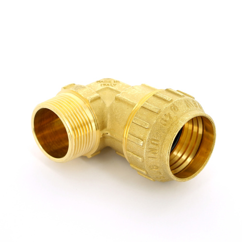 Угольник с резьбой Tiemme 63x2"Н латунь для ПНД 3400062