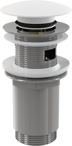 Выпуск Alcaplast 5/4", для раковины, механизм click/clack, цельнометаллический с переливом, с большой белой заглушкой A392B Выпуск Alcaplast 5/4", для раковины, механизм click/clack, цельнометаллический с переливом, с большой белой заглушкой A392B