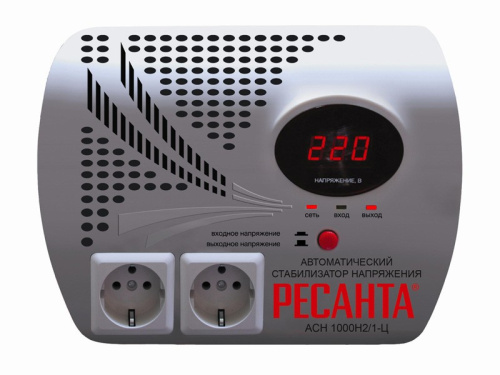 Стабилизатор напряжения Ресанта АСН-1000 Н2/1-Ц с розеткой, однофазный Стабилизатор напряжения Ресанта АСН-1000 Н2/1-Ц с розеткой, однофазный