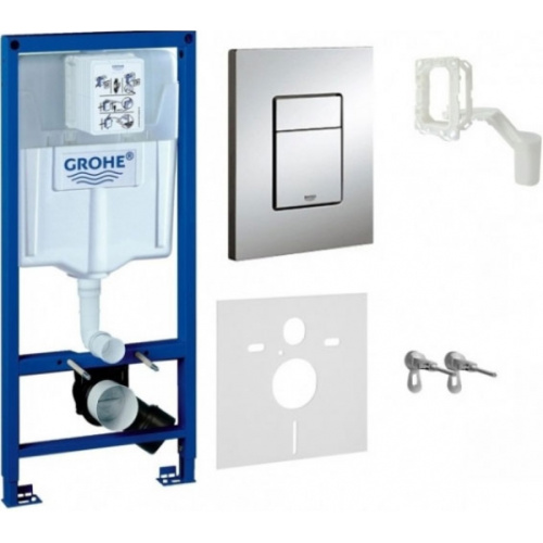 Инсталляция для унитаза 5 в 1 Grohe Rapid SL, бачок GD2, клавиша Skate Cosmopolitan, звукоизоляция, Fresh система 38827000 Инсталляция для унитаза 5 в 1 Grohe Rapid SL, бачок GD2, клавиша Skate Cosmopolitan, звукоизоляция, Fresh система 38827000