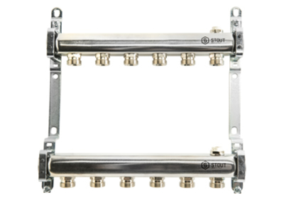 Коллектор отопления STOUT 1"нержа., 9x3/4" д/радиаторной разводки SMS 0923 000009