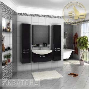 Тумба Акватон Ария 80 черный, подвесная 1A141701AA950 Тумба Акватон Ария 80 черный, подвесная 1A141701AA950