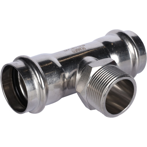 Тройник с резьбой ВПр-НР 42x11/4"x42 пресс, нержавеющая сталь Rommer Тройник с резьбой ВПр-НР 42x11/4"x42 пресс, нержавеющая сталь Rommer