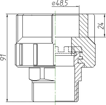 Соединитель под ключ Kalde 50x1 1/2"Н полипропилен 3222-nmo-501b06