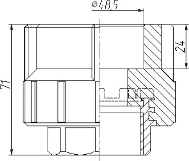 Соединитель под ключ Kalde 50x1 1/2"В полипропилен 3222-nfo-501b06