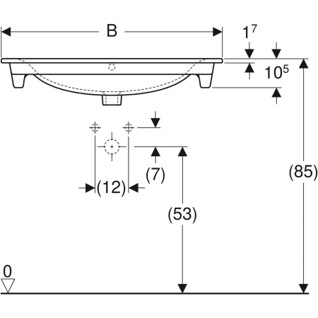 Встраиваемая раковина Geberit Renova Plan 122200000