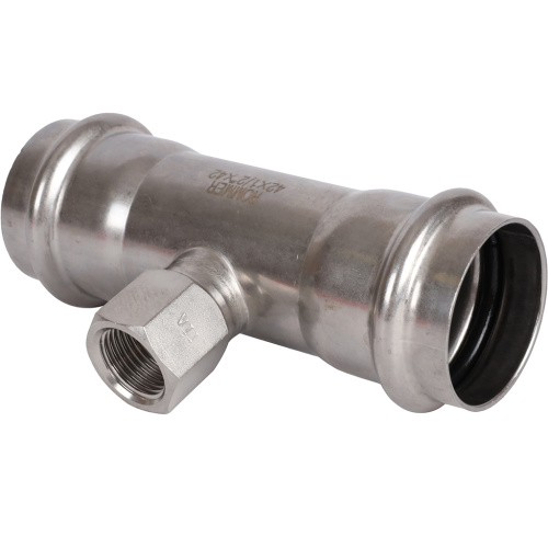 Тройник с резьбой ВПр-ВР 42x1/2"x42 пресс, нержавеющая сталь Rommer Тройник с резьбой ВПр-ВР 42x1/2"x42 пресс, нержавеющая сталь Rommer