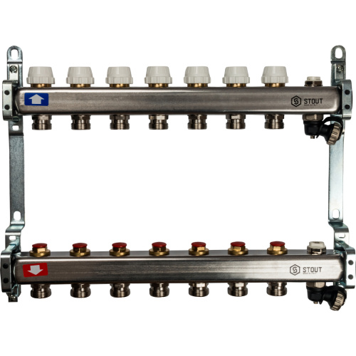 Коллектор отопления STOUT 1"нержа., 7x3/4" без расходомеров, без кранов SMS 0932 000007