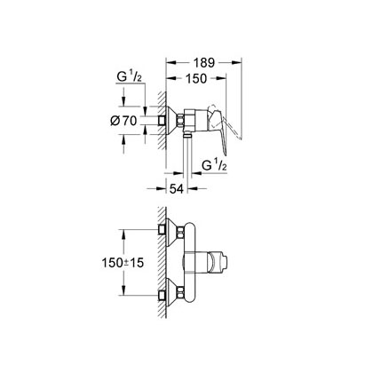 Смеситель для душа Grohe BauEdge 23333000 Хром Смеситель для душа Grohe BauEdge 23333000 Хром