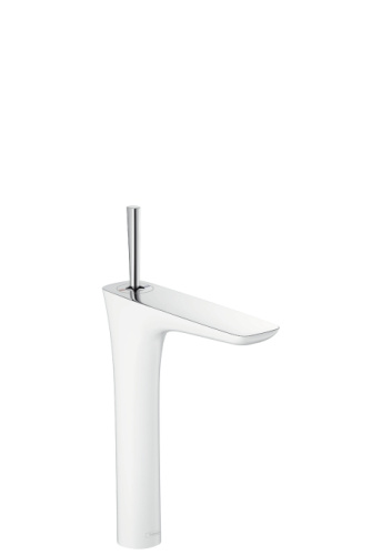 Смеситель для раковины Hansgrohe PuraVida 15072400 белый, высокий, сливной клапан Push-Open Смеситель для раковины Hansgrohe PuraVida 15072400 белый, высокий, сливной клапан Push-Open