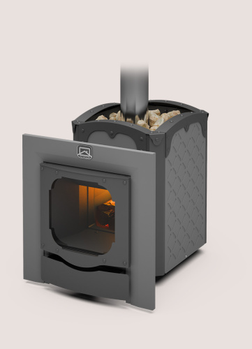 Печь банная чугунная Теплодар Былина-сетка 12Ч Панорама (1.1)