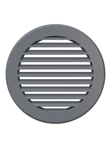 12РКН сер, Решетка наружная вентиляционная круглая D161 с фланцем D125, ASA, серая 12РКН сер, Решетка наружная вентиляционная круглая D161 с фланцем D125, ASA, серая