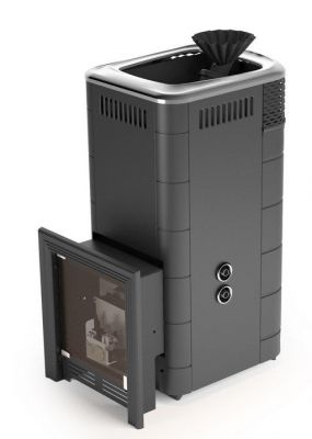 Газовая банная печь Таймыр XXL 2017 Inox БСЭ ЗК ТО антрацит