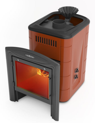 Банная печь Гейзер Мини 2016 Carbon Витра ЗК ТО терракота Термофор