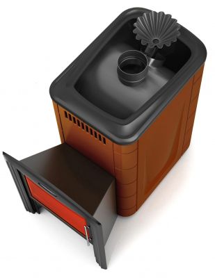 Банная печь Ангара 2012 Inox Витра ЗК терракота Банная печь Ангара 2012 Inox Витра ЗК терракота