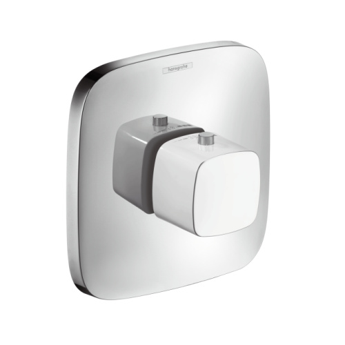 Смеситель для душа Hansgrohe PuraVida 15772400 Белый/Хром, скрытого монтажа, неполный комплект, термостатический Смеситель для душа Hansgrohe PuraVida 15772400 Белый/Хром, скрытого монтажа, неполный комплект, термостатический