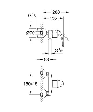 Смеситель для душа Grohe Euroeco 32740000 Хром Смеситель для душа Grohe Euroeco 32740000 Хром