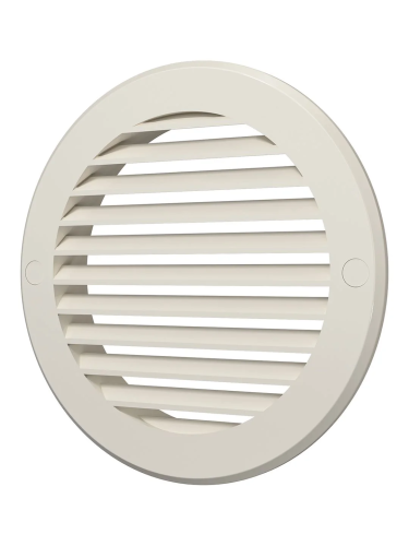 12РКН Ivory, Решетка наружная вентиляционная круглая D161 с фланцем D125, ASA 12РКН Ivory, Решетка наружная вентиляционная круглая D161 с фланцем D125, ASA