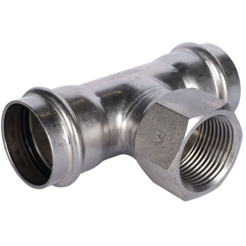 Тройник с резьбой ВПр-ВР 35x11/4"x35 пресс, нержавеющая сталь Rommer Тройник с резьбой ВПр-ВР 35x11/4"x35 пресс, нержавеющая сталь Rommer