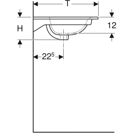 Встраиваемая раковина Geberit Renova Plan 122200000