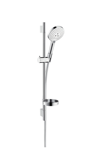 Душевой набор Hansgrohe Raindance Select S 120 3jet штанг 65см, с мыльницей, хром/белый 26630400