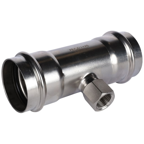 Тройник с резьбой ВПр-ВР 54x1/2"x54 пресс, нержавеющая сталь Rommer Тройник с резьбой ВПр-ВР 54x1/2"x54 пресс, нержавеющая сталь Rommer