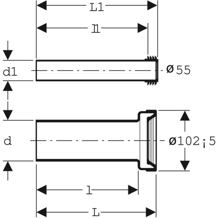 Комплект для подключения Geberit для подвесного унитаза, длина 26,5 см 152.438.46.1