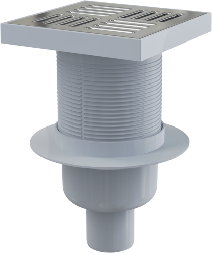 Сливной трап Alcaplast 150 × 150/50, подводка – прямая, решетка – нержавеющая сталь, гидрозатвор – мокрый APV6411 Сливной трап Alcaplast 150 × 150/50, подводка – прямая, решетка – нержавеющая сталь, гидрозатвор – мокрый APV6411