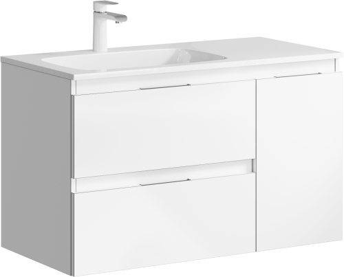 Тумба с умывальником AQWELLA Accent 92 Белый ACC0109LW Тумба с умывальником AQWELLA Accent 92 Белый ACC0109LW