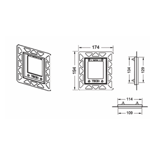 Монтажная рамка TECE черная для стеклянных клавиши Loop и Square на писсуар 9240647 Монтажная рамка TECE черная для стеклянных клавиши Loop и Square на писсуар 9240647