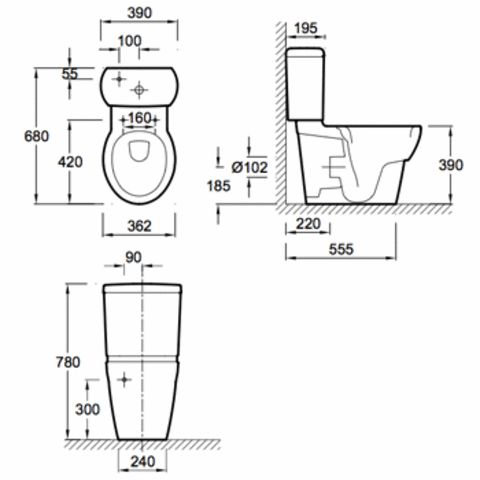 Чаша для унитаза-компакта Jacob Delafon Ove 19974W-00 белый 390х780х680 Чаша для унитаза-компакта Jacob Delafon Ove 19974W-00 белый 390х780х680