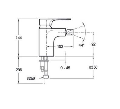 Смеситель для биде Jacob Delafon AlEo E72317-CP Хром Смеситель для биде Jacob Delafon AlEo E72317-CP Хром