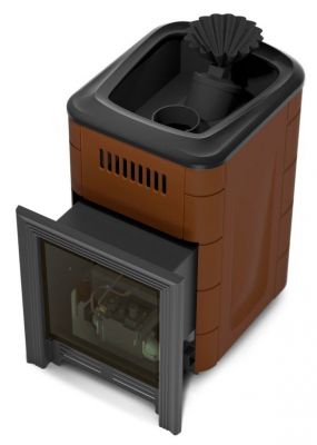 Газовая банная печь Таймыр Мини 2017 Inox БСЭ ЗК терракота