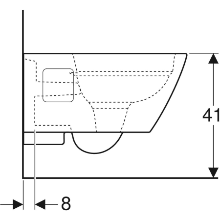 Подвесной унитаз Geberit Renova Plan, полузакрытая форма, Rimfree 500.378.01.1