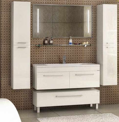 Тумба Акватон Мадрид 120 М 2 ящика, белый, подвесная 1A170301MA010 Тумба Акватон Мадрид 120 М 2 ящика, белый, подвесная 1A170301MA010