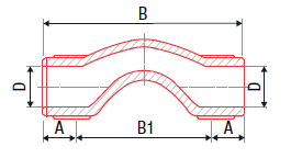 Обвод с муфтами короткий FV-plast 20х20 L188мм, полипропилен AA246020001