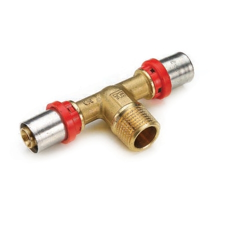 Тройник с резьбой пресс Tiemme 20x3/4"Нx20 металлопластик 1650131