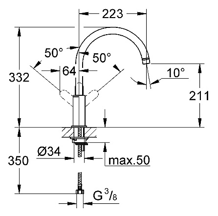 Смеситель для кухни Grohe BauEdge 31367000 хром Смеситель для кухни Grohe BauEdge 31367000 хром