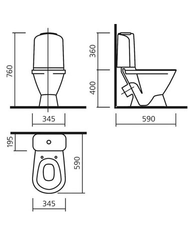 Унитаз-компакт Sanita Luxe Classic сиденье дюропласт