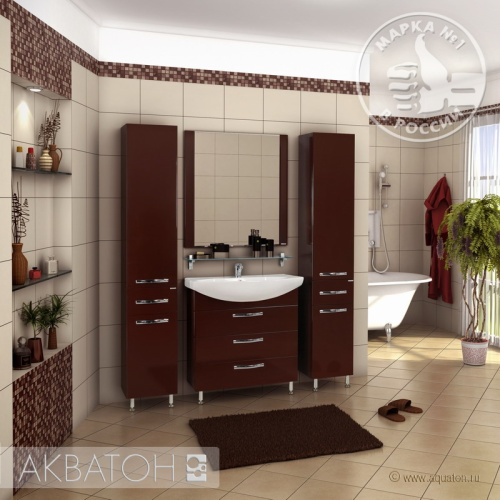 Тумба Акватон Ария 80 Н темно-коричневый 1A141301AA430 Тумба Акватон Ария 80 Н темно-коричневый 1A141301AA430