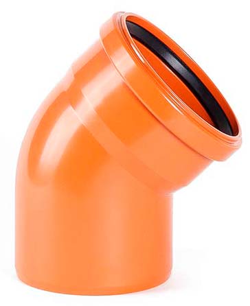 Отвод 200x45° НПВХ Хемкор наружная канализация Отвод 200x45° НПВХ Хемкор наружная канализация