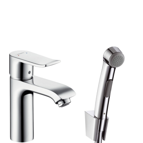 Смеситель для раковины Hansgrohe Metris 31285000 хром, гигиенический душ, сливной клапан Push-Open Смеситель для раковины Hansgrohe Metris 31285000 хром, гигиенический душ, сливной клапан Push-Open