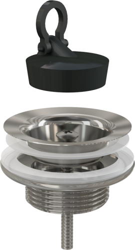 Выпуск Alcaplast  5/4", для раковины, механизм click/clack, с малой заглушкой, цельнометаллический A391 Выпуск Alcaplast  5/4", для раковины, механизм click/clack, с малой заглушкой, цельнометаллический A391
