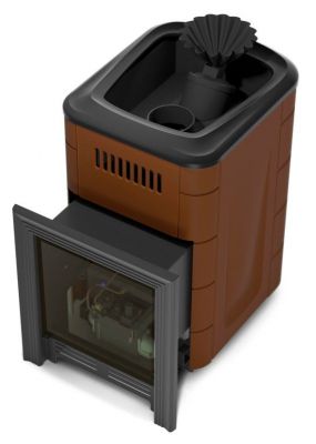 Газовая банная печь Таймыр Мини 2017 Carbon БСЭ ЗК терракота