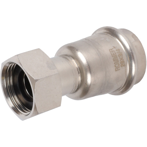 Соединитель с накидной гайкой 28x3/4" пресс, нержавеющая сталь Rommer Соединитель с накидной гайкой 28x3/4" пресс, нержавеющая сталь Rommer